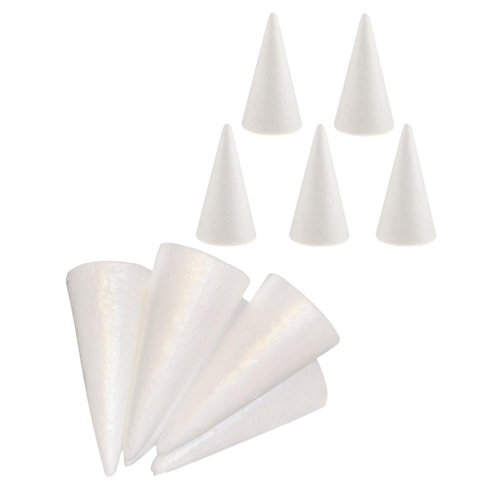 Amosfun 12pcs Foam Cones White Foam Balls Christmas Tree Cone Styrofoam  Cones for DIY Modeling Craft Floral Arranging Supplies