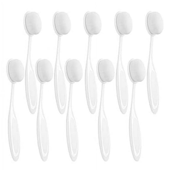 10 Pack Craft Ink Blending Brushes Set Tool Oval Makeup Brushes Blender Brush for Card Making（Size 4, 0.82" Brush Head, White）