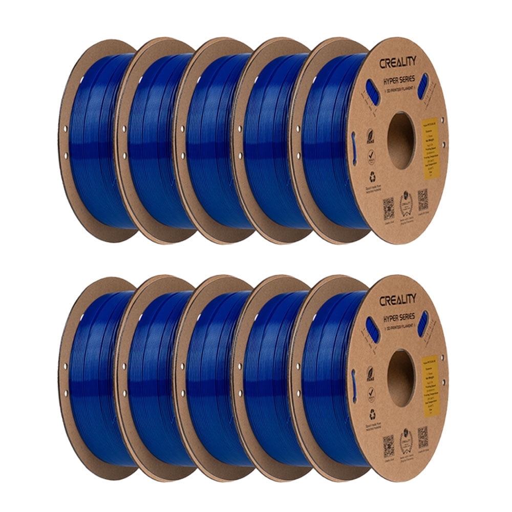 10 Pack Creality Hyper PETG Filament for K1 Max K2 Plus Ender 3 V3 SE/V3 SE 3D Printer High Speed 300mm/s 3D Printer Filament for DIY-Blue