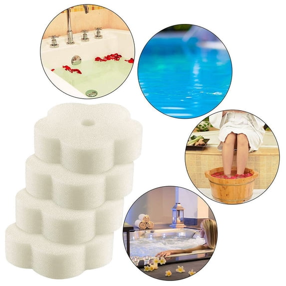 10-Pack Creamy Oil and Scale Absorbing Sponges for Hot Tubs, Pools, and Spas,10 Pieces Creamy Oil Absorbing Scum Sponge for Hot Tub Swimming Pool and Spa