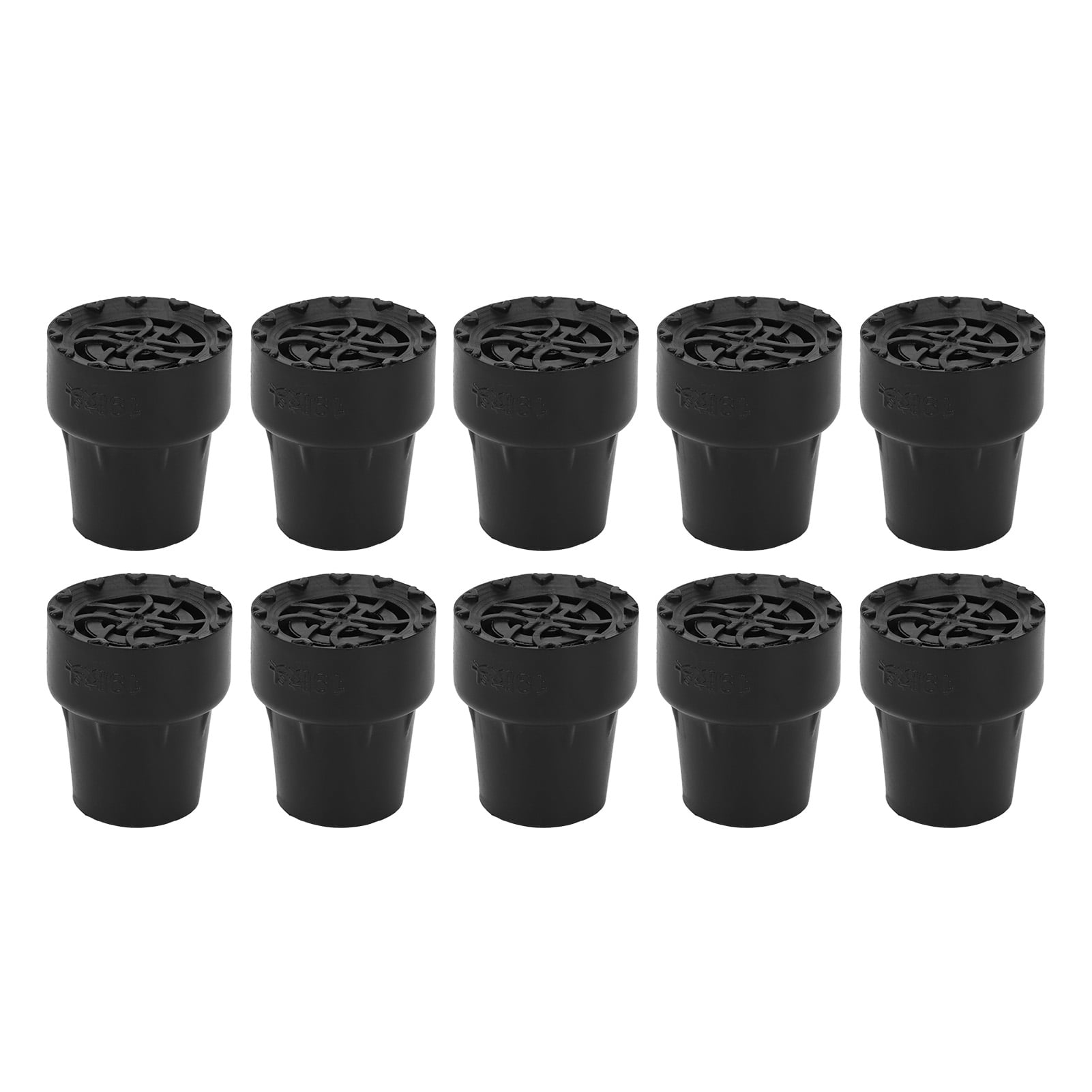 10 Pack Crutch Tips 19mm Walking Cane End Cap Foot Bottom Rubber Pads Feet Cover Thickened Heavy Duty Metal Inside Non-Slip Replacement For All Terrain Walker Stick Canes Crutches