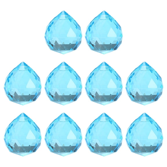 10-Pack Crystal Ball Prisms, 24mm/0.94 Inch Hanging Crystals Chandelier Prisms for Home/Windows/Garden/DIY[Blue]
