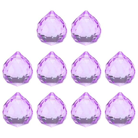 10-Pack Crystal Ball Prisms, 24mm/0.94 Inch Hanging Crystals Chandelier Prisms for Home/Windows/Garden/DIY[Light Purple]