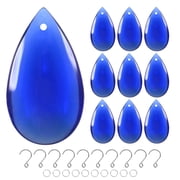 10-Pack Crystal Teardrop Prisms, 20.5mm/0.81 Inch Hanging Crystals Chandelier Prisms for Home/Windows /Garden/DIY[Blue]