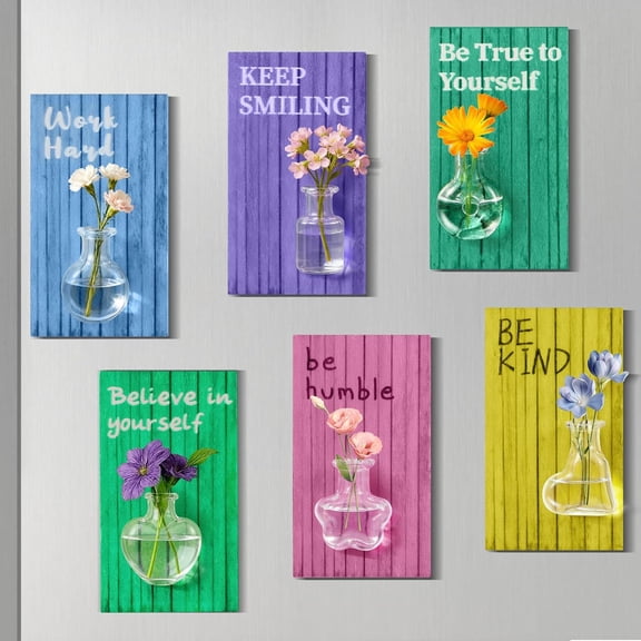 10 Pack Cute Mini Vase Magnets for Fridge, Inspirational Flower Pot Tiny 3D Fridge Kitchen Refrigerator Office Locker Decorations