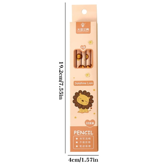 10 Pack Cute Wooden Pencils With Attached Eraser Tops,HB Graphite ...