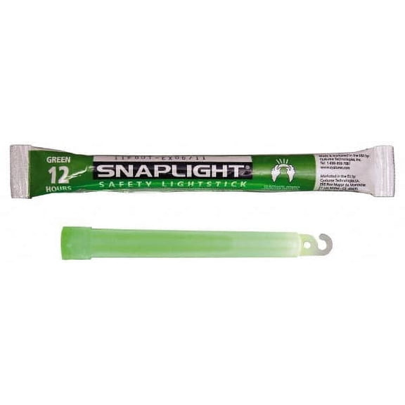 10 Pack Cyalume Green 6" Lightsticks, 12 Hour Illumination, Nontoxic, Waterproof