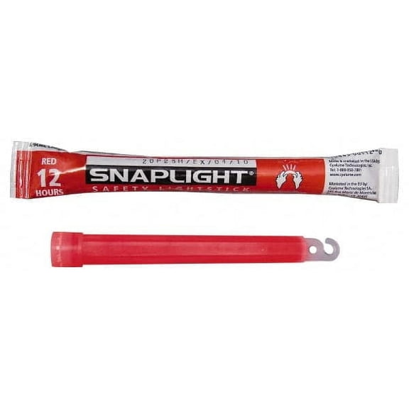10 Pack Cyalume Red 6" Lightsticks, 12 Hour Illumination, Nontoxic & Waterproof