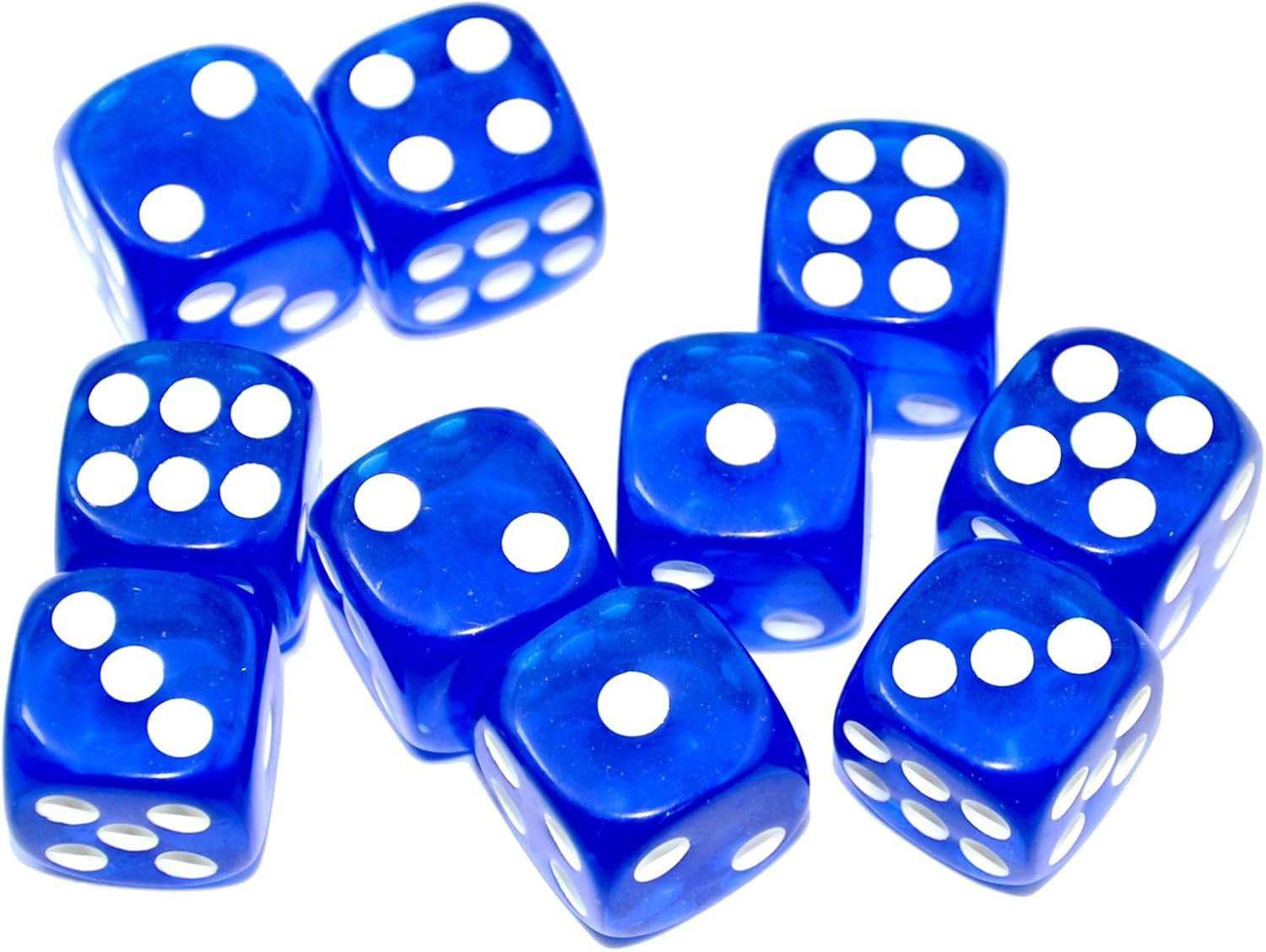 10-Pack D6 Six Sided 16mm Transparent Dice Die for DND, MTG, RPG, Tenzi ...