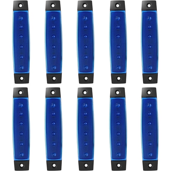 10 Pack DC 12V Red 3.8" 6 LED Trailer Side Marker Lights Clearance Bar Front Rear Signal Indicator Strip Waterproof Lamp for Truck Van Pickup ATV UTV RV Camper