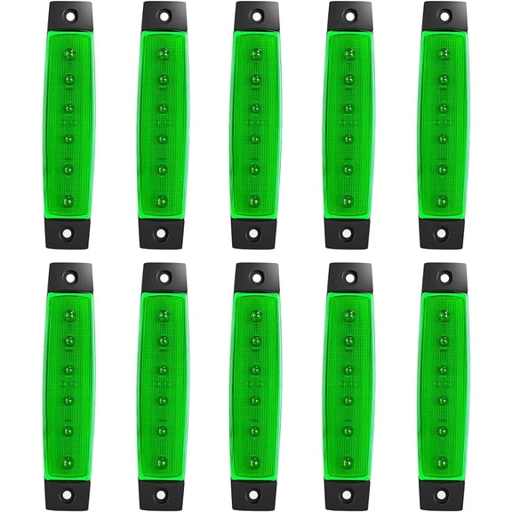 10 Pack DC 12V Red 3.8" 6 LED Trailer Side Marker Lights Clearance Bar Front Rear Signal Indicator Strip Waterproof Lamp for Truck Van Pickup ATV UTV RV Camper