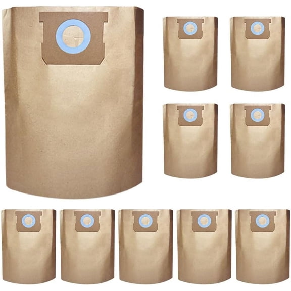 10 Pack DXVA19-4102 Shop Vac Bags for DEWALT 12-16 Gallon Wet/Dry Vacuum Compatible with DXV12P DXV14P DXV16P DXV16PA DXV16S