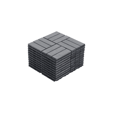 10 Pack Deck Tiles, 12 "x12" Square Interlocking Deck Tiles, Hardwood Brown Deck Tiles Interlocking Outdoor All Weather, Pool Balcony Backyard Terrace, Gray