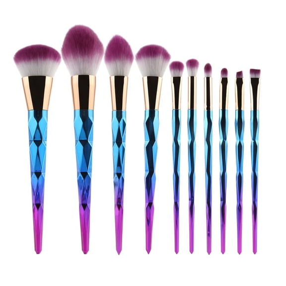 10 Pack Diamond Makeup Brush Set Professional Foundation Blending Brush Eye Face Liquid Powder Cream Cosmetics Brushes