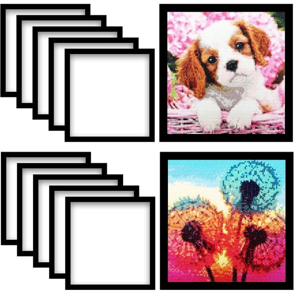 10 Pack Diamond Painting Frames, Diamond Art Frames for 12x12in/30x30cm Diamond Painting Canvas, Diamond Painting Accessories Magnetic Frame for Wall Window Door Home Decor (Inner Size 25x25cm)