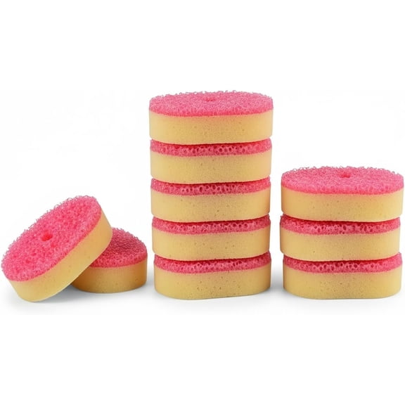 10 Pack Dish Wand Sponge Refills Compatible with Dish Wand, Soap Dispensing Brush Replacement Heads, Texture Changing Sponges, Detachable Dish Wand Head, (Pink)