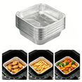 thumbnail image 1 of 10 Pack Disposable Aluminum Foil Tray for Air Fryer, Baking Paper Liner Replacement, Non Stick Air Fryer Basket Pan 8 Inch, 1 of 4