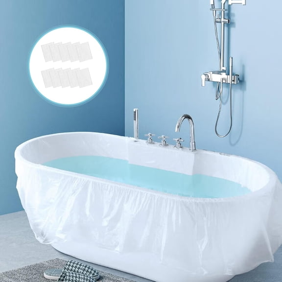 10 Pack Disposable Bathtub Cover Liner Film Large Size (102  47inch) Transparent Thickened Plastic Bathtub Bag for Salon, Household and Hotel Bath Tubs, Traveling Salon Household Holiday Inn