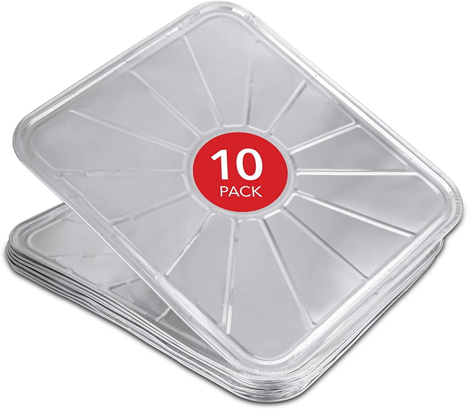 10 Pack - Disposable Foil Oven Liners Aluminum 18" x 15" Silver Drip Pan Tray