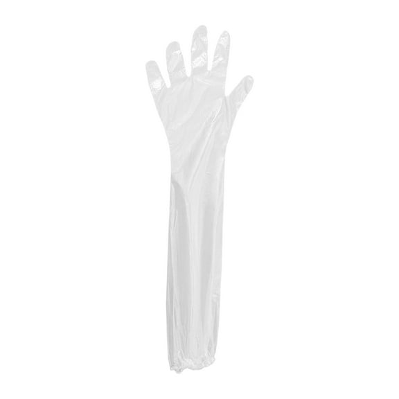 10-Pack Disposable Long Arm Gloves, 60Cm Length Heavy Duty Plastic, Forearm Protection For Cleaning Painting, Clear And Durable