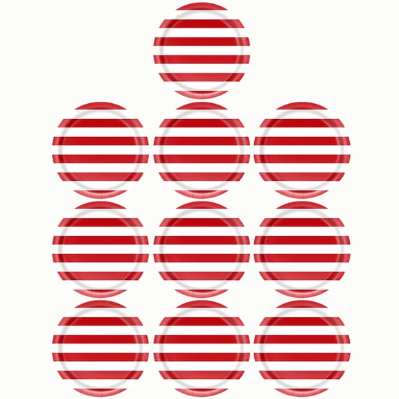 10 Pack Disposable Paper Plates with Star Pattern for Party Events and Gatherings Durable Round Tableware