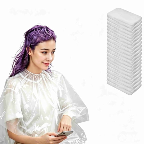10 Pack Disposable Waterproof Hair Color Capes, 39x39 Inch Hair Dye Bibs for Home Salon, Professional Hair Cutting & Dyeing Cape, Easy Clean PE Material, Bulk Set