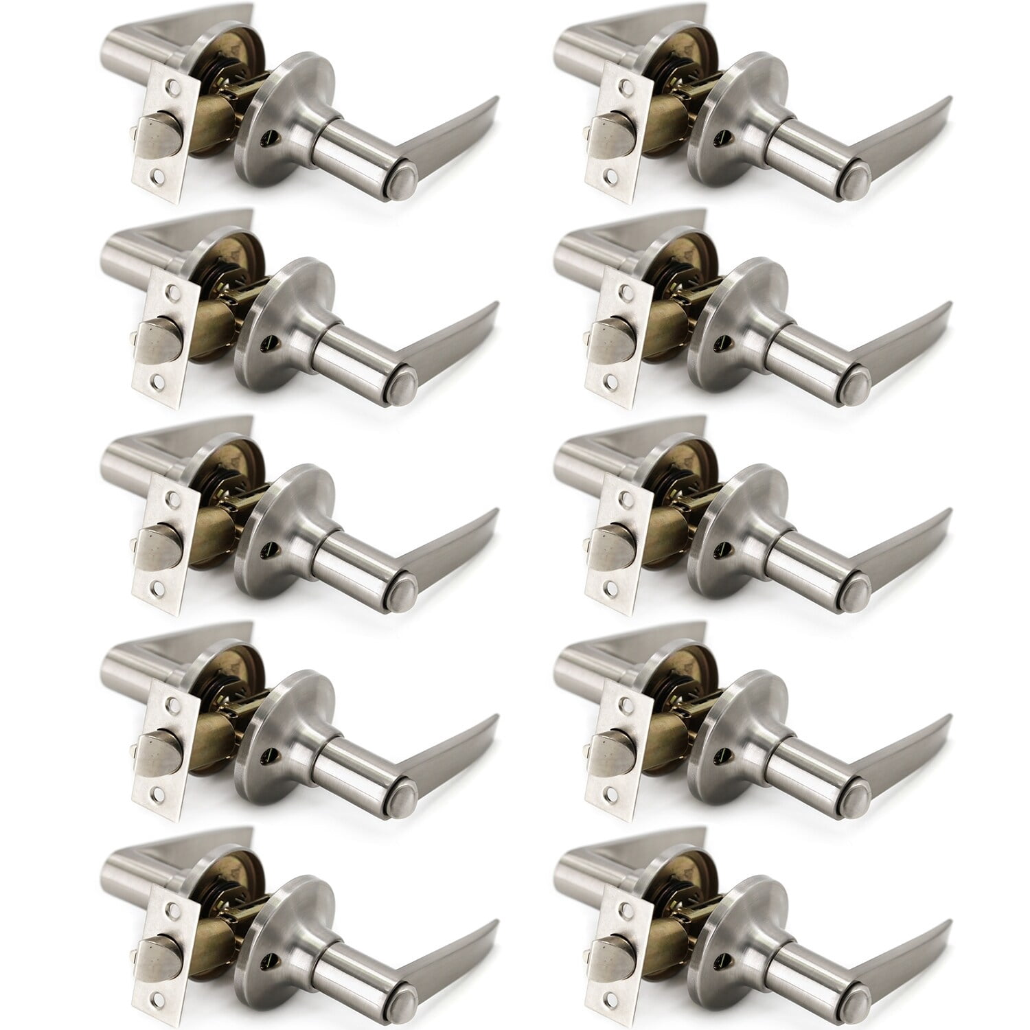 10 Pack Door Lever Handle and Lock Set Lara Privacy by Villar Home ...