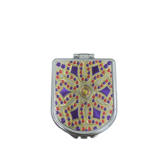 10 Pack Double Sided Compact Mirror, Lightweight, Accessory for Flawless On the Go Touch Ups, Unique Patterns Make It a Must Have Purse Essential for Beauty, Bulk