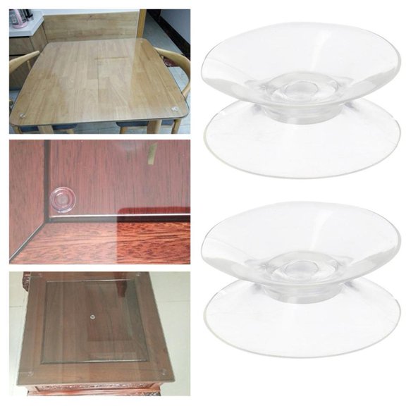 10 Pack Double Sided Suction Cups Clear PVC, Glass Table Top Spacers, Window Hanger Suction Cups for Home Kitchen Organization