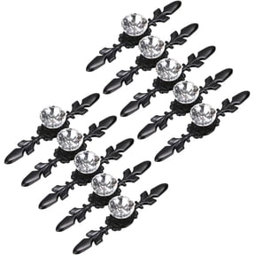 10 Pack Drawer Dresser Knobs Pull Handles, Crystal Glass Diamond Decorative Knobs with Plate, Cabinet Cupboard Door Knobs with Screws, for Kitchen Bathroom Office Decoration