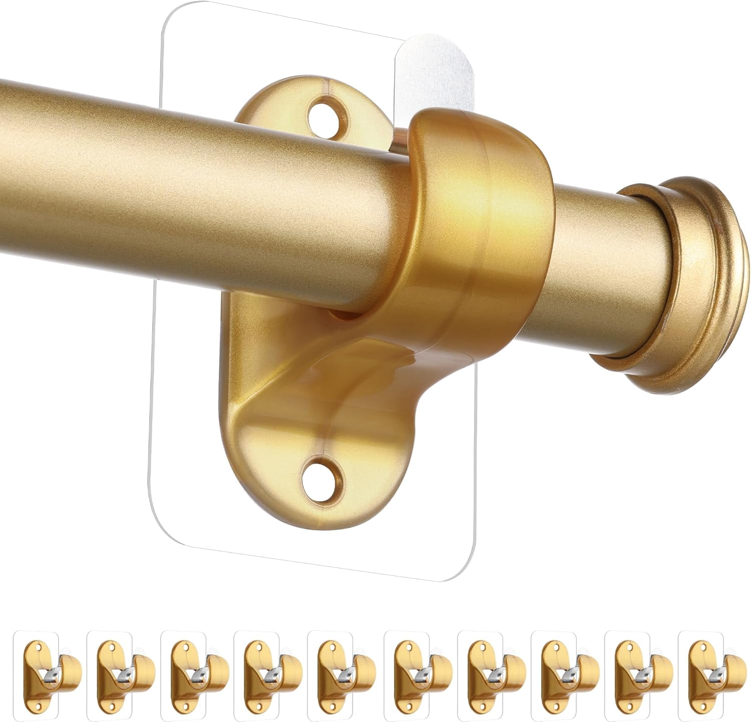 10 Curtain Rod Holders, Self Curtain Rod Brackets, No Drilling, No Rod ...