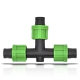 thumbnail image 1 of (10-Pack) Drip Irrigation 3-Way Tee 1/2" Universal Perma Connector Barbed Locking Fitting for Drip Tubing - Fits All Brands 16-17mm Drip Tape AG Tubing (10, Tee), 1 of 2