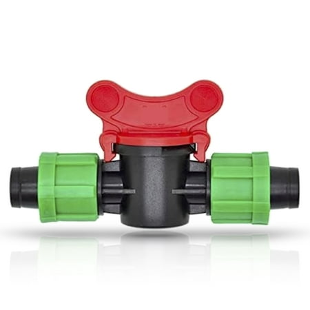 (10-Pack) Drip Irrigation Tubing 1/2" Universal Shut Off Valve - Perma Connector Barbed Locking Fitting - Fits All Brands 16-17mm Drip Tape AG Tubing (10, Shut Off Valve)
