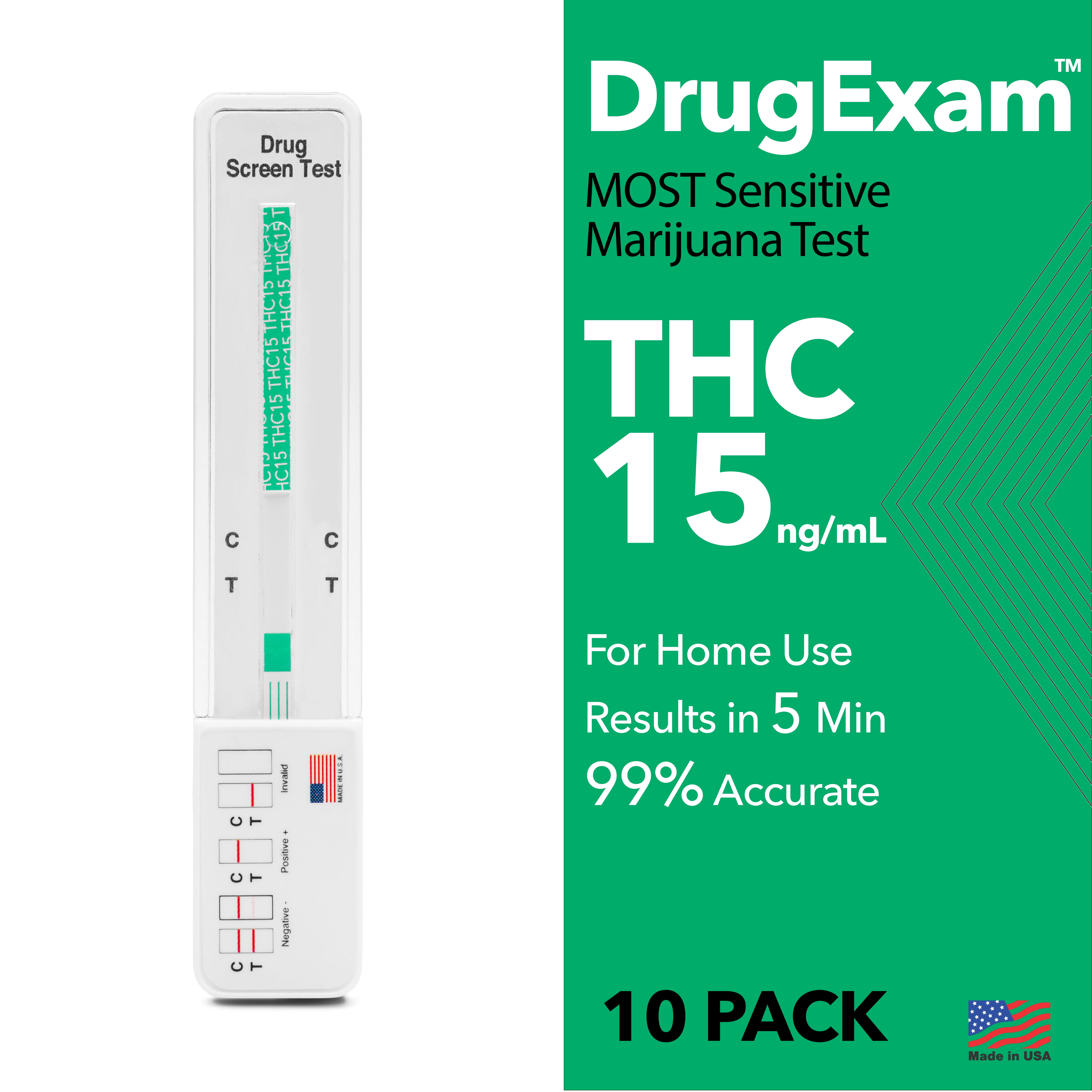 Thc Test Cut Off 10 Ng Ml Kaufen 10 Pack - DrugExam Made in USA Most Sensitive Marijuana THC 15 ng/mL
