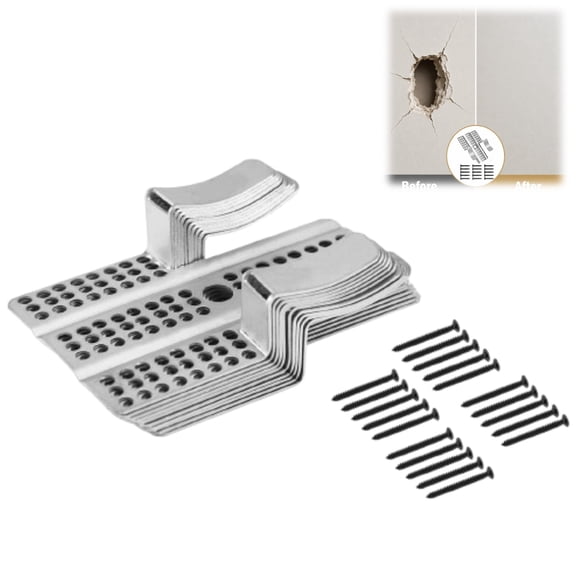 10 Pcs Drywall Repair Clips with 20 Screws, Drywall Clips, 1/2 Inch Stainless Steel Fasteners, for Drywall and Prest on Drywall Repair