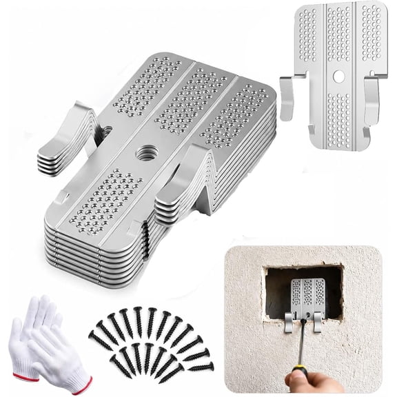 10 Pack Drywall Repair Clips Kit,1/2 inch Drywall Fastener Clip with 20 Screws,Heavy-Duty Stainless Steel Professional Hole Repair Patch Kit for Wall,No-Stud Easy Drywall Repair Made Simple