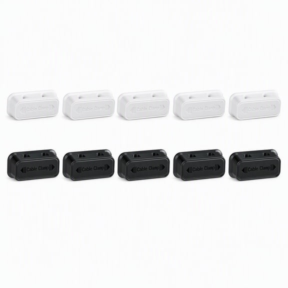 10 Pack Dual Hole Magnetic Cable Clips, Self-Adhesive Desktop Car Cord Organizer Holders for Phone Charging Cables, Earphone Wires & Wire Storage Management