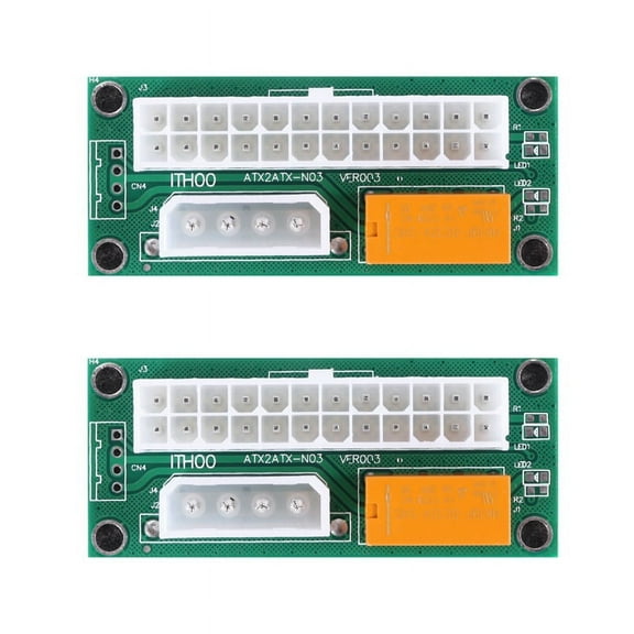 10 Pack Dual PSU Multiple Power Supply Adapter,Add2Psu ATX 24 Pin to Molex 4Pin Connector for BTC Miner,10 x Add2PSU Multiple Power Supply Adapter,Green