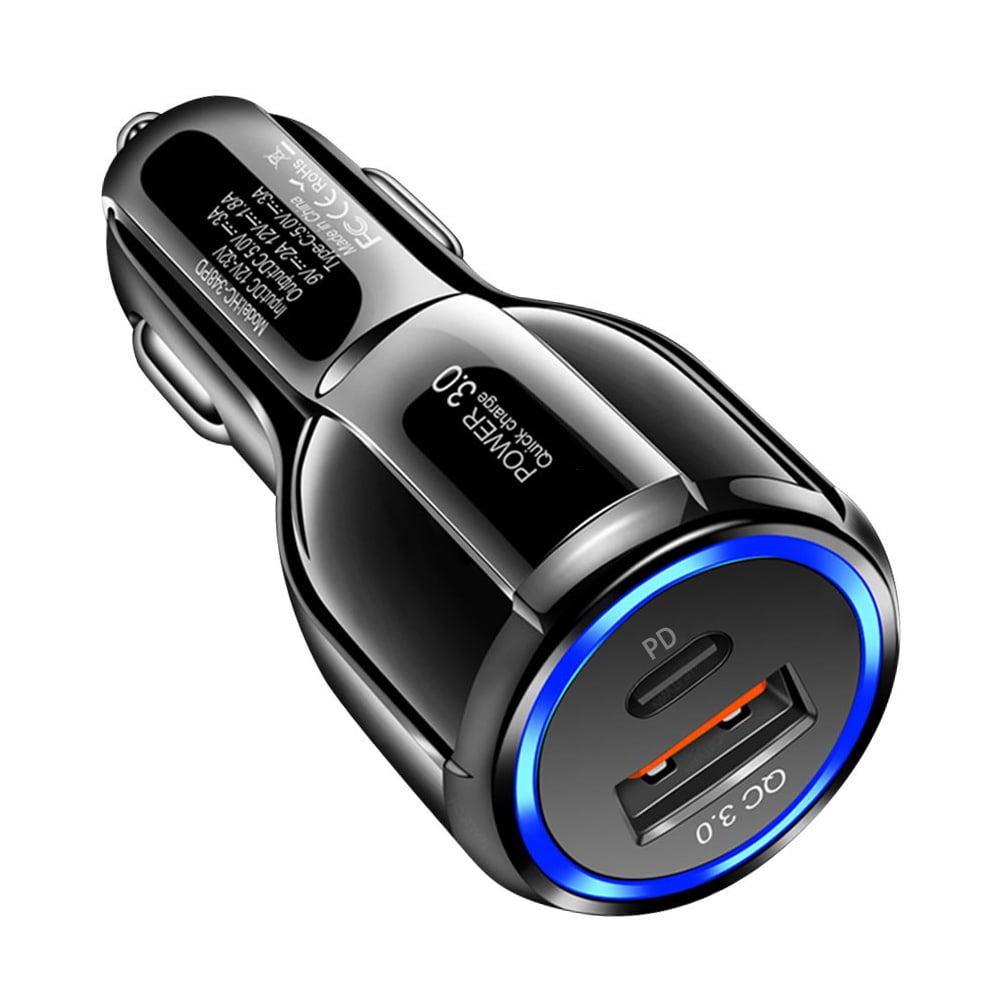 10-Pack Dual USB Car Charger QC3.0 Fast Charging, USB Cigarette Lighter Power Adapter Compatible with iPhone 14 13 12 11 Pro Max Mini X XR 8/7/6, Samsung Galaxy S23 S22 S20 S10 S9, Note20, GPS, Black