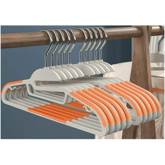 10-Pack Durable Heavy-Duty Plastic Hangers for Coats and Clothes - Non-Slip Space-Saving Design
