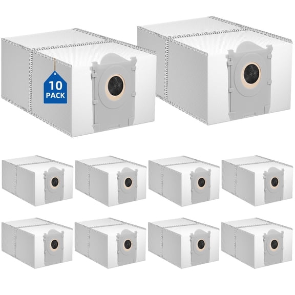 10 Pack Dust Bags for ECOVACS DEEBOT Vacuum Station, 4L Activated Carbon Replacement Bags, Compatible with DEEBOT X8 X9 X11 X12 T50 T80 T90 OMNI, High-Filtration Vacuum Cleaner Dust Bags