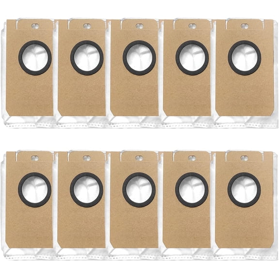 10 Pack Dust Bags for Ionvac SmartClean V4, HONITURE Q6 Pro, Laresar L6 Pro, AIRROBO T10+, Neabot N2 Robot Vacuum, 3L High-Capacity Replacement Disposable Vacuum Cleaner Bags
