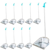 10-Pack Dust Pan with Long Handle 33.5 Heavy Duty Stainless Steel Dustpan
