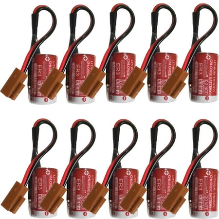 10-Pack) ER3 3.6V 1100MAH PCL Non-Rechargeable Lithium Battery for Fuji NP8P-BT PLC Battery