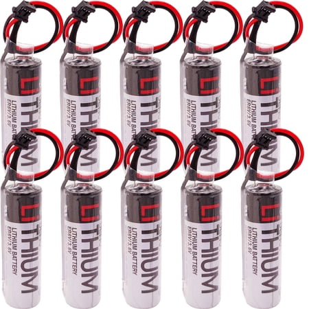 10-Pack ER6V3.6V ER6VC119A ER6VC119B 2400mah Battery Compatible with PLC Battery M70 PLC