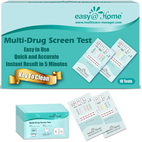 Easy@Home 6 Panel Instant Urine Drug Test Kit, 10 Ct