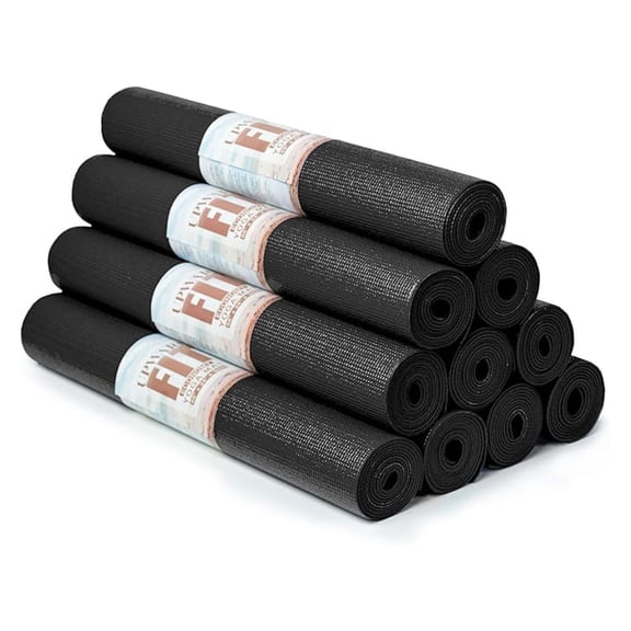 10 Pack Economy Yoga Mat, 68" x 24" Non Slip , 3mm Thick Gym Mat, Bulk Non Toxic Yoga Mats for Home Workout and Studios