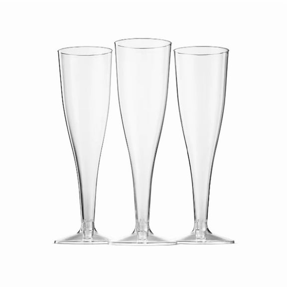 10-Pack Elegant Disposable Plastic Champagne Flutes - Lightweight Tall Cocktail Glasses for Weddings and Parties