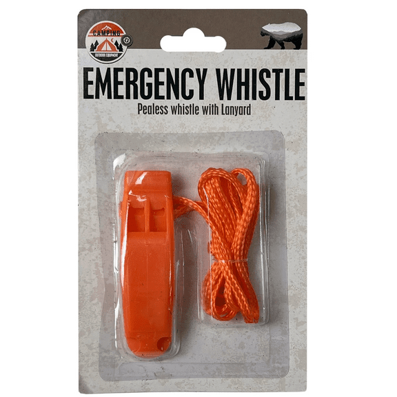 10 Pack Emergency Whistle, Lanyard, 3 in Durable Whistle, Plastic Ball for Sharp Sound, Includes 7 in Nylon Lanyard, Ideal for Safety, Sports, PE Teachers, Recess, Running, Bulk, Orange