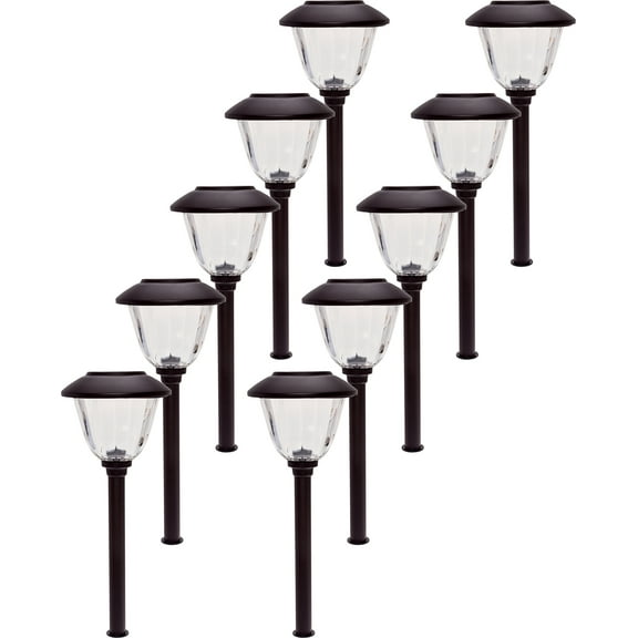10 Pack Energizer Stainless Steel LED Outdoor Solar Stake Path Lights (Bronze)